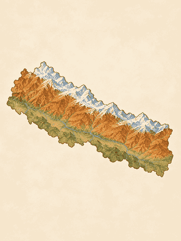 Illustrated map of Nepal